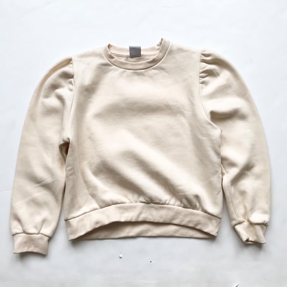 Zara cream puff shoulder sweatshirt EUC 11-12Y